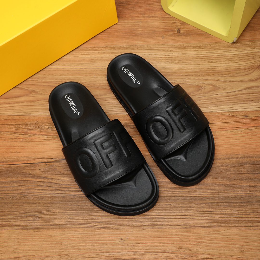 Off-White Black Embossed "OFF" Slide Sandals